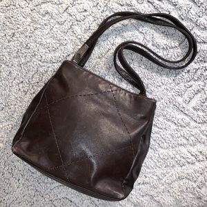 Aurielle Brown Leather Shoulder Bag